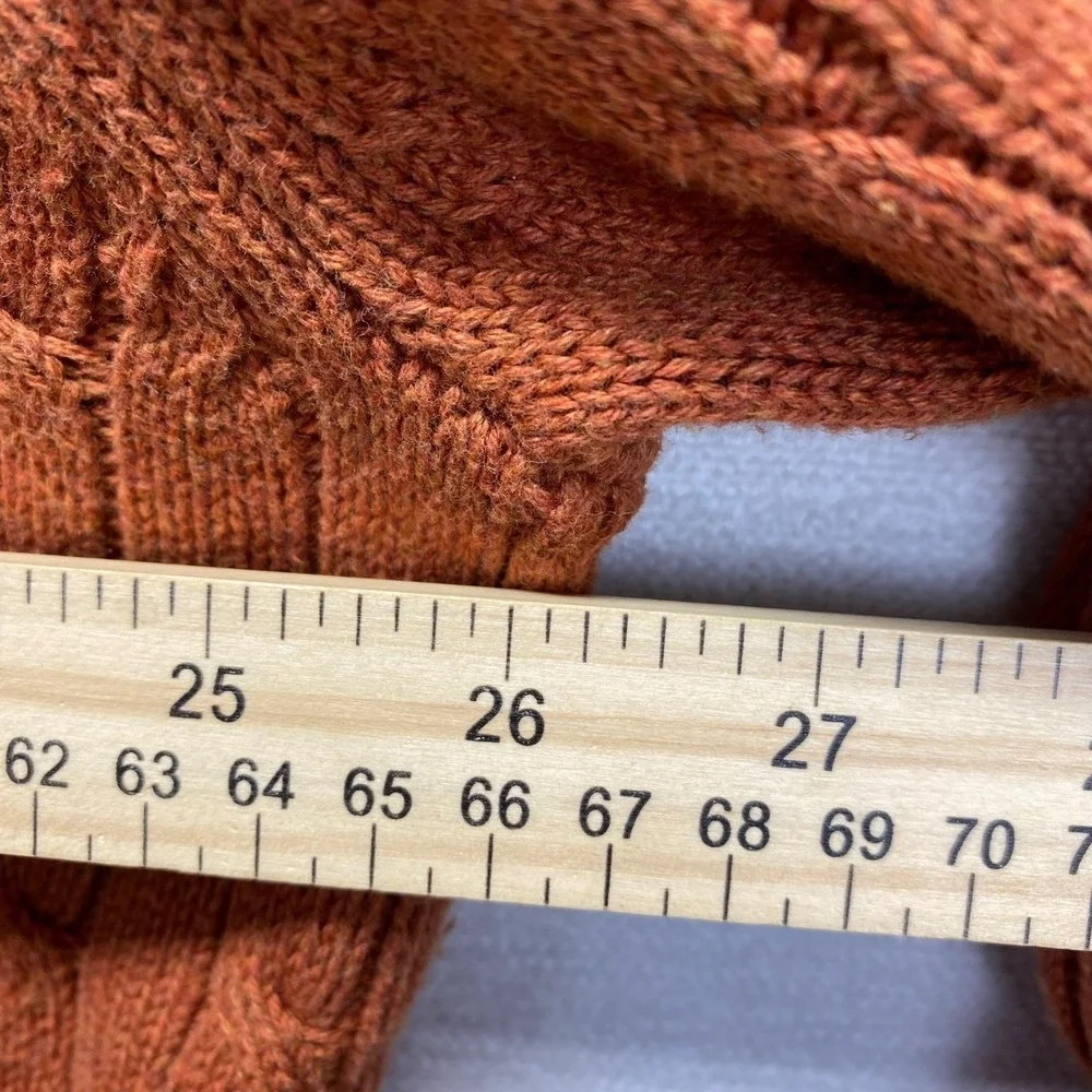 Saddlebred Men's XL Orange Cable Knit 100 % Cotton‎ Crewneck Sweater